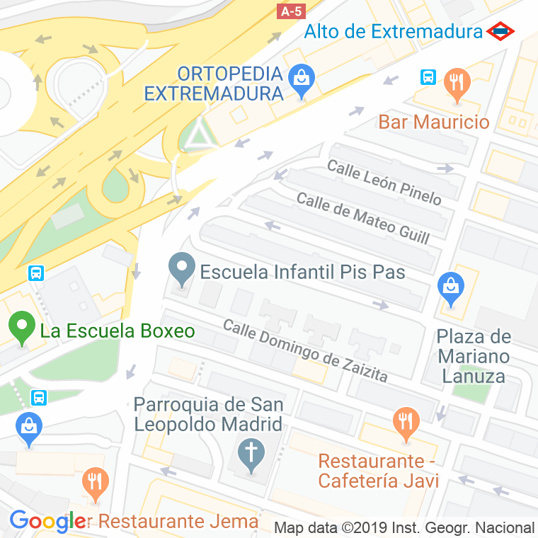 Código Postal calle Domingo De Silva en Madrid
