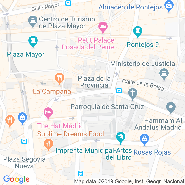 Código Postal calle Provincia, plaza en Madrid