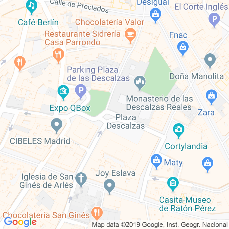 Código Postal calle Descalzas, plaza en Madrid