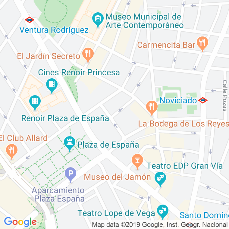 Código Postal calle Dos Amigos en Madrid