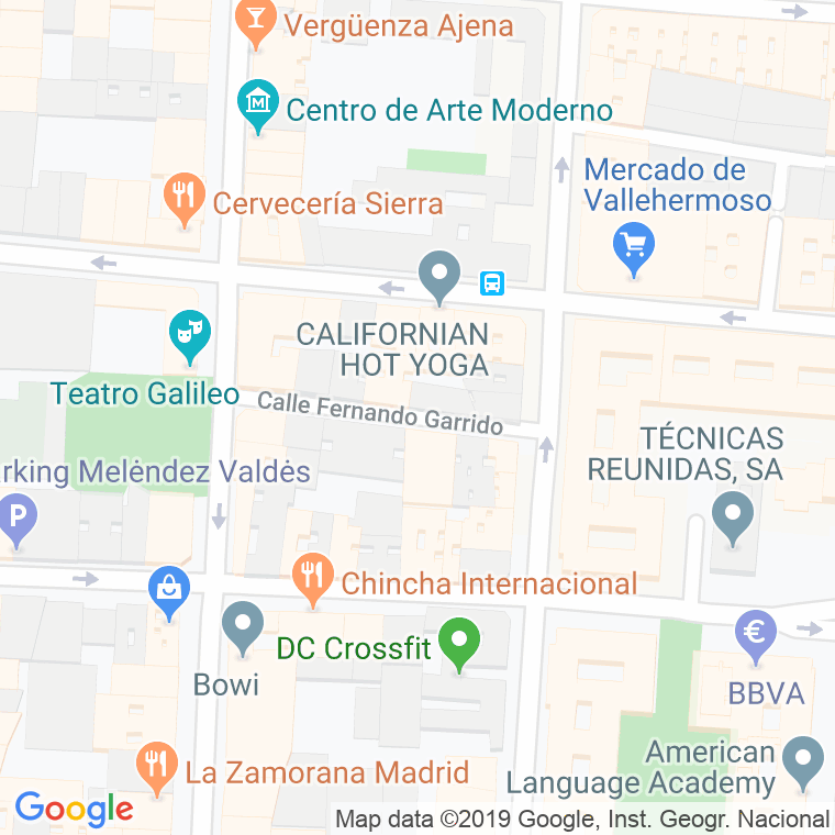 Código Postal calle Fernando Garrido en Madrid