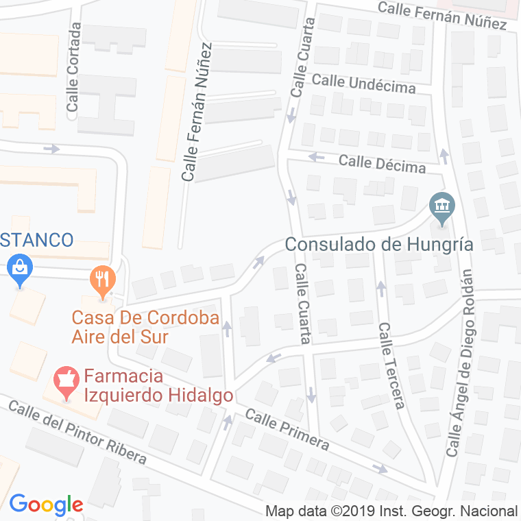 Código Postal calle Novena en Madrid