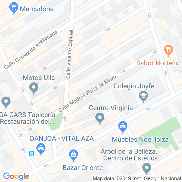 Código Postal calle Madres Plaza De Mayo en Madrid