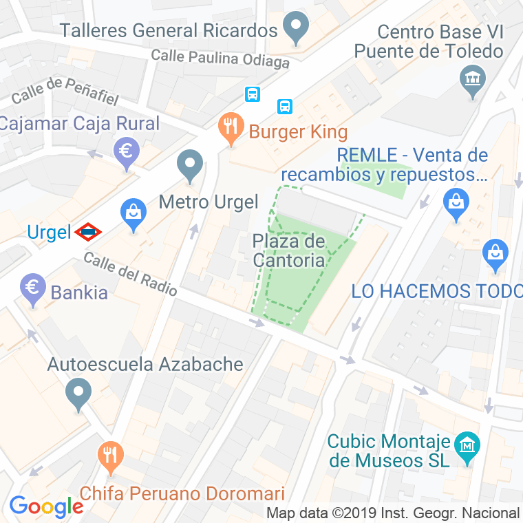 Código Postal calle Cantoria, plaza en Madrid