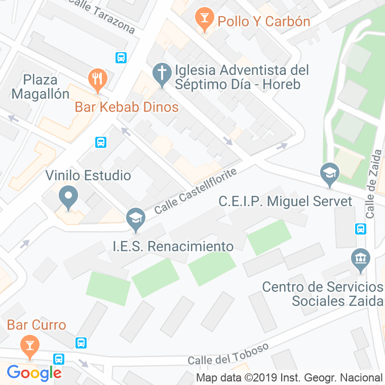 Código Postal calle Castelflorite en Madrid