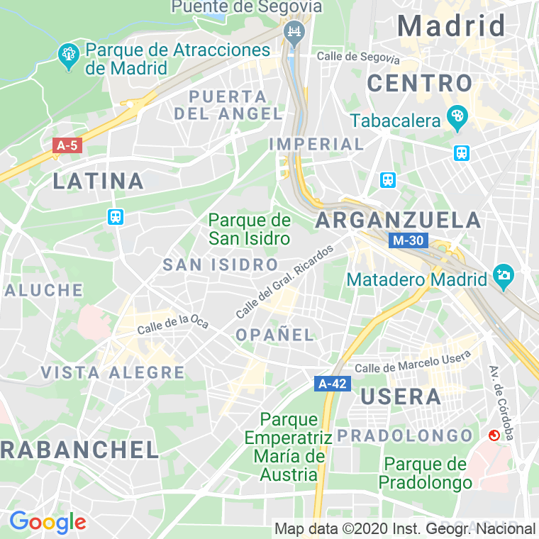 Código Postal calle Español, pasaje en Madrid