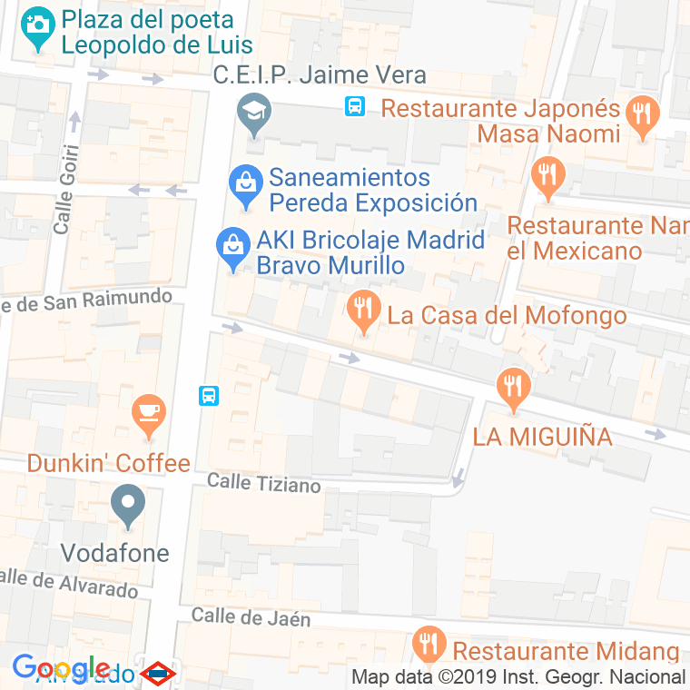 Código Postal calle Teruel (Cuatro Caminos) en Madrid