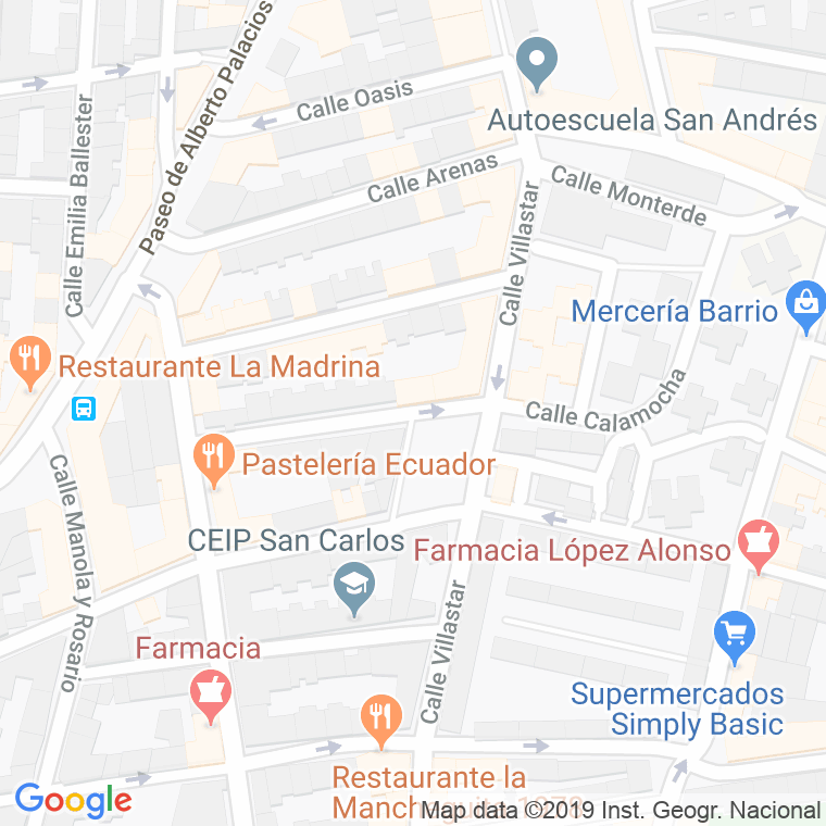 Código Postal calle Angosta en Madrid