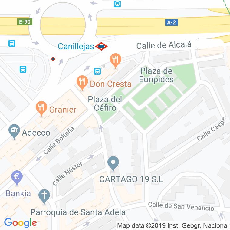 Código Postal calle Cefiro, plaza en Madrid