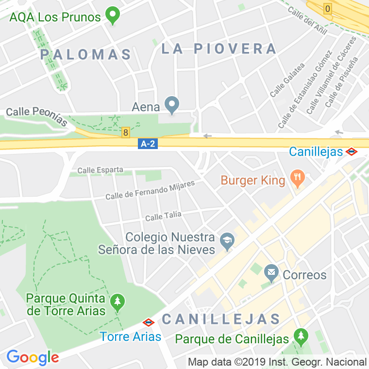 Código Postal calle Esparta en Madrid