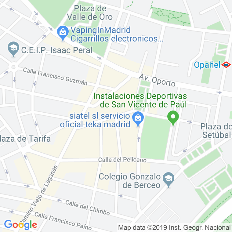 Código Postal calle Antonio Moreno en Madrid