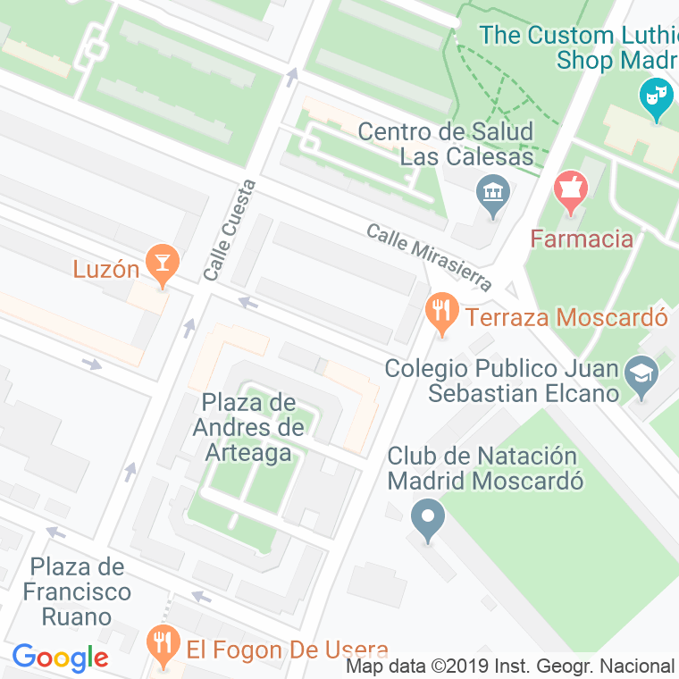 Código Postal calle Bernardino Antequera en Madrid