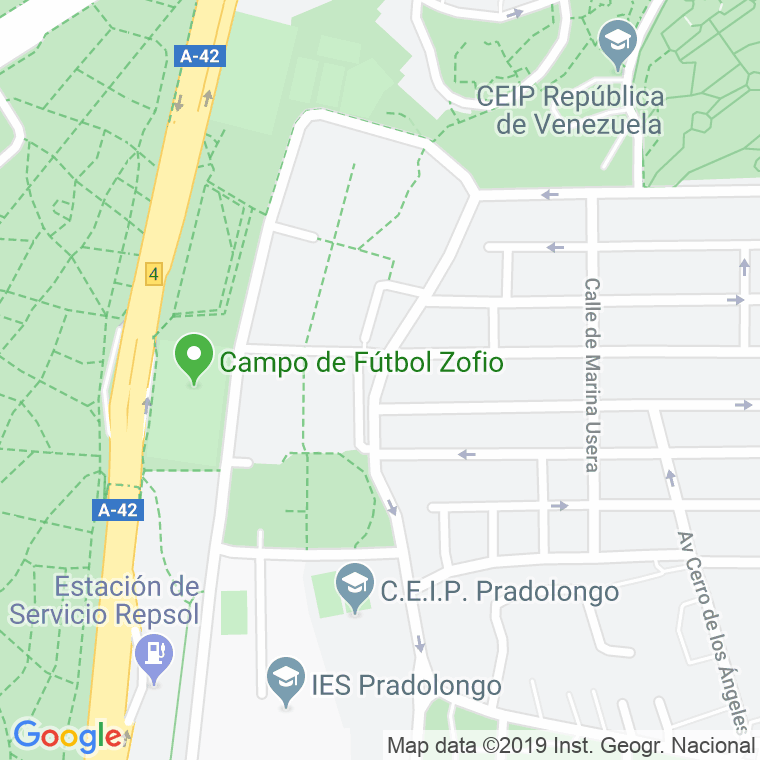 Código Postal calle Cerro Blanco, callejon en Madrid