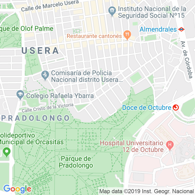 Código Postal calle Cristo De La Victoria en Madrid