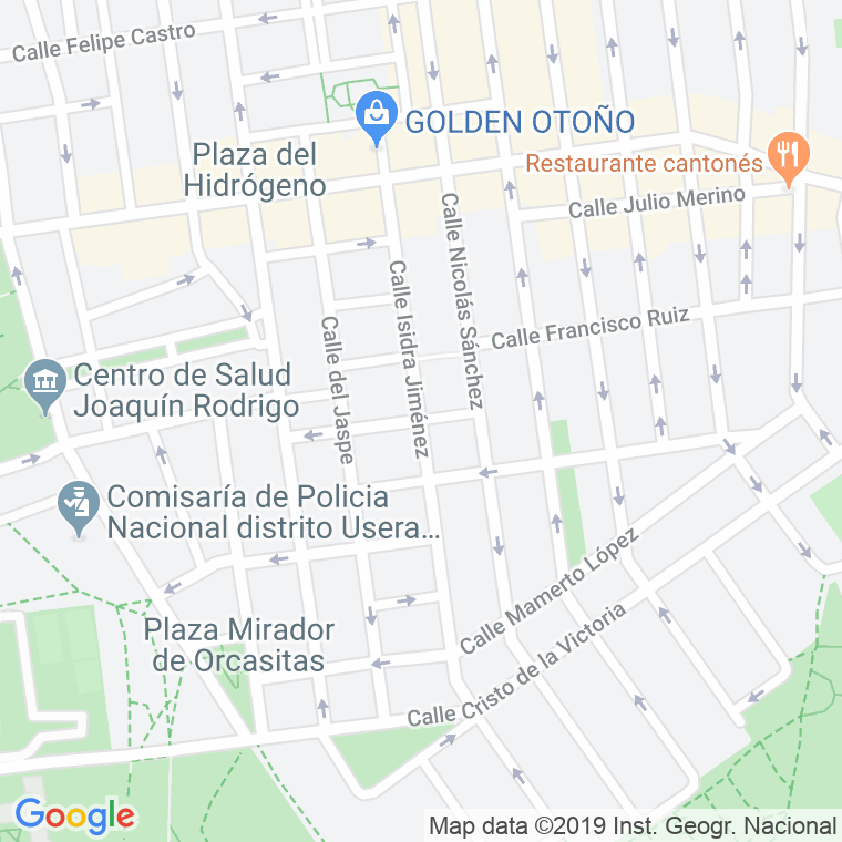 Código Postal calle Isidra Jimenez en Madrid