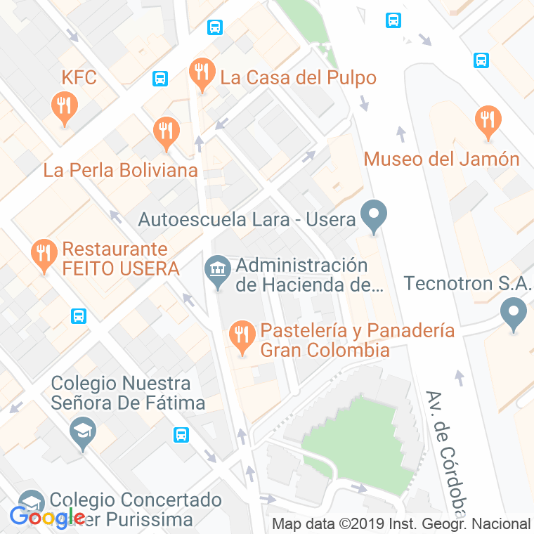 Código Postal calle Julio Aguirre en Madrid