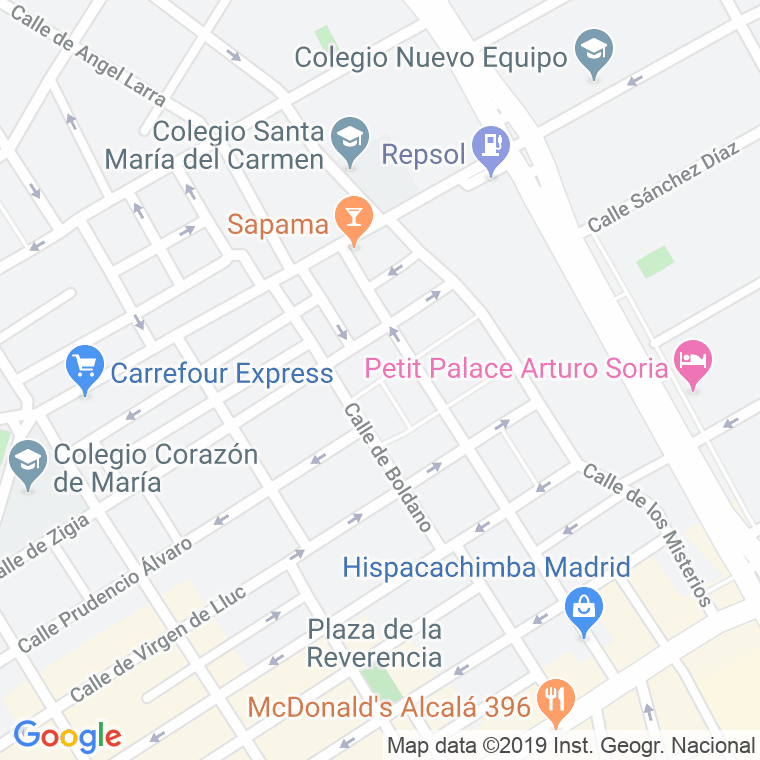 Código Postal calle Iduna en Madrid