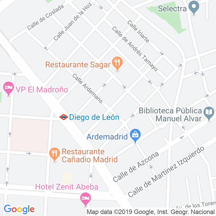 Código Postal calle Ardemans en Madrid