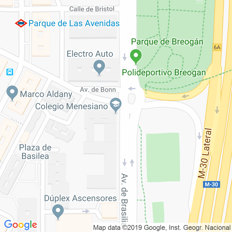 Código Postal calle Brasilia, avenida en Madrid