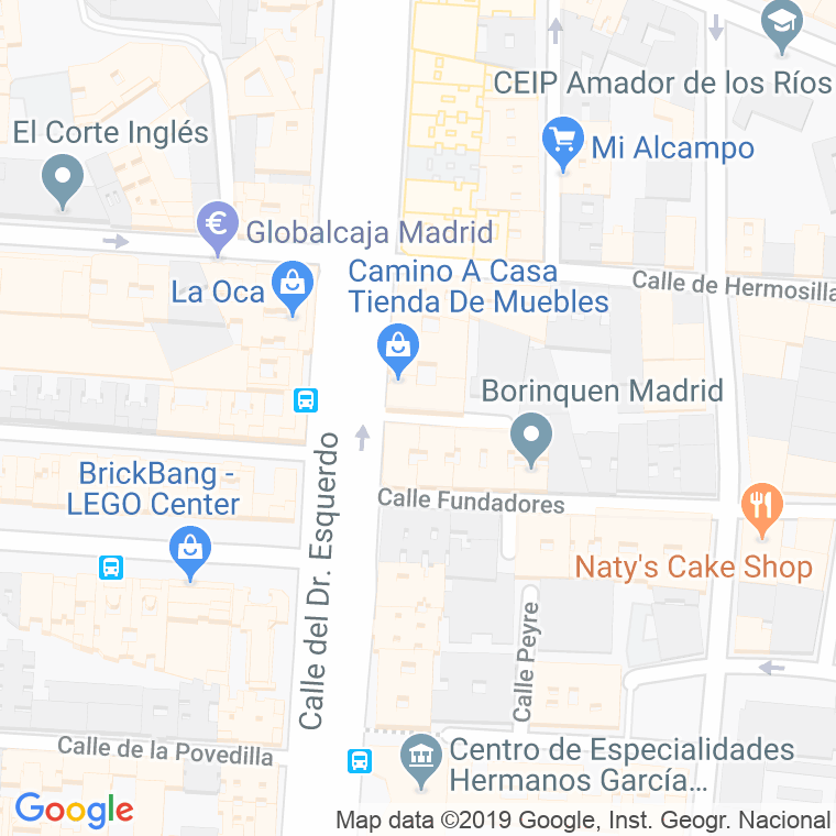 Código Postal calle Doctor Esquerdo, pasaje (Impares Del 1 Al Final)  (Pares Del 2 Al Final) en Madrid