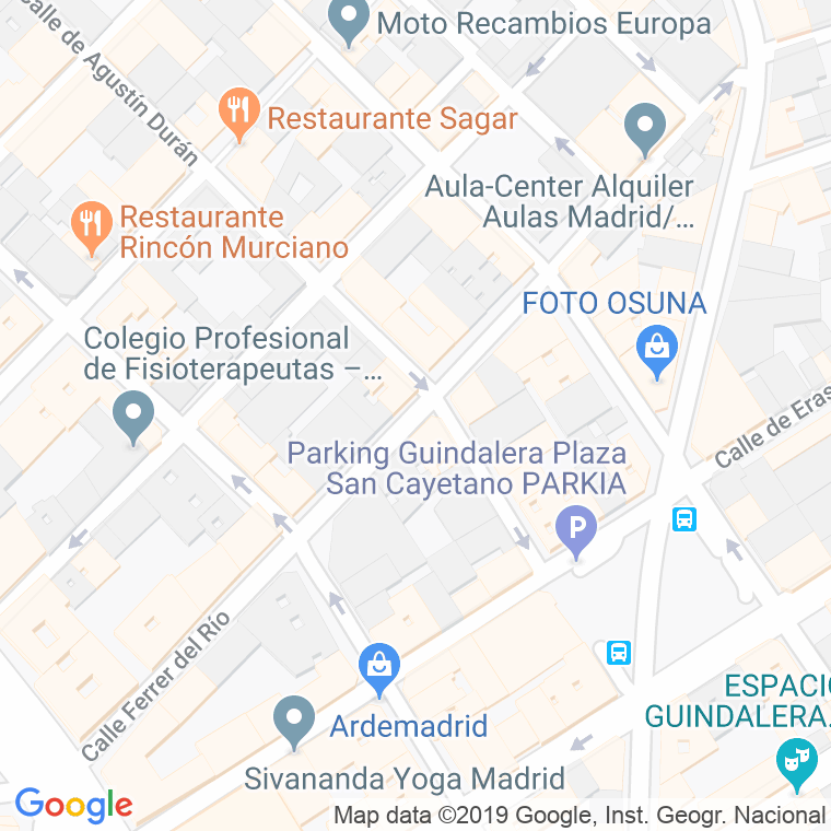 Código Postal calle Ferrer Del Rio en Madrid