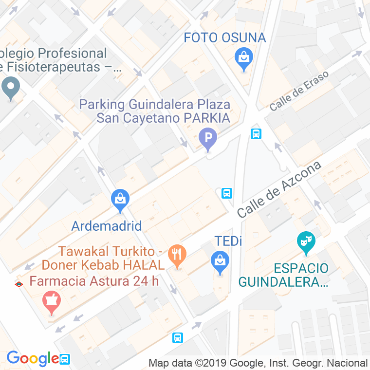 Código Postal calle Guindalera, La, avenida en Madrid
