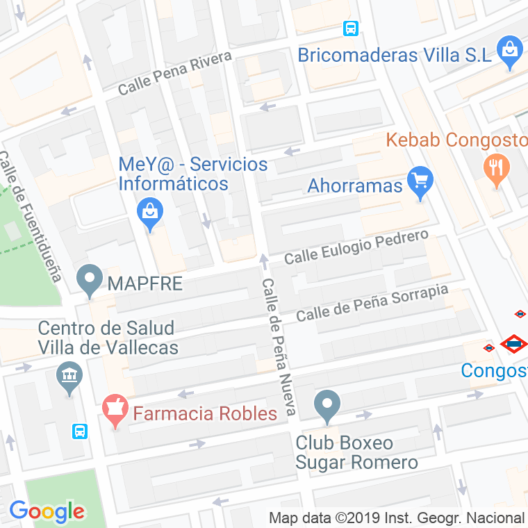 Código Postal calle Eulogio Pedrero en Madrid