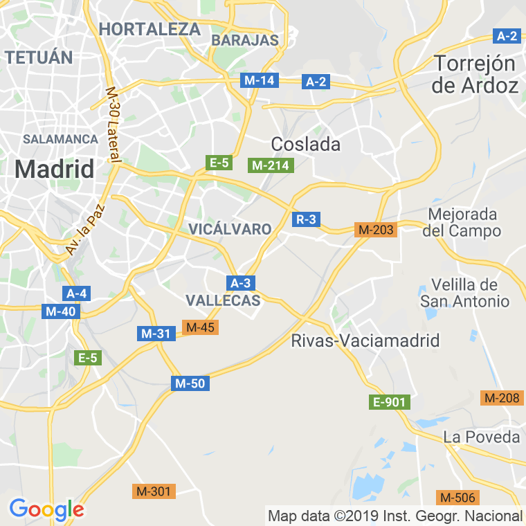 Código Postal calle Mediterraneo (Del Km. 6, 701 Al 9, 399), avenida en Madrid