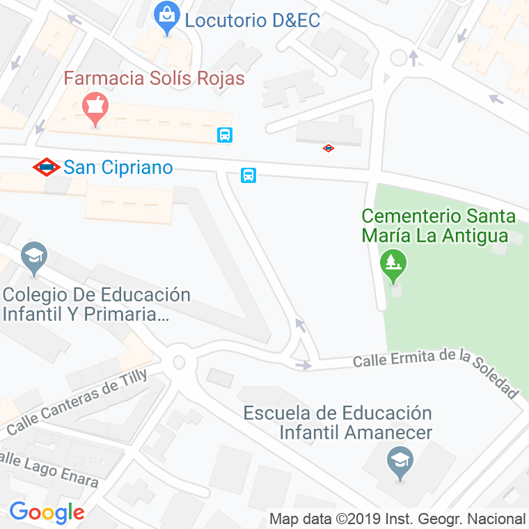 Código Postal calle Caños De San Pedro en Madrid