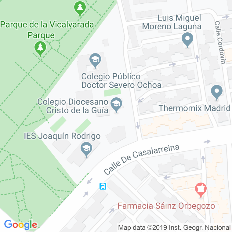 Código Postal calle Cristo De La Guia en Madrid