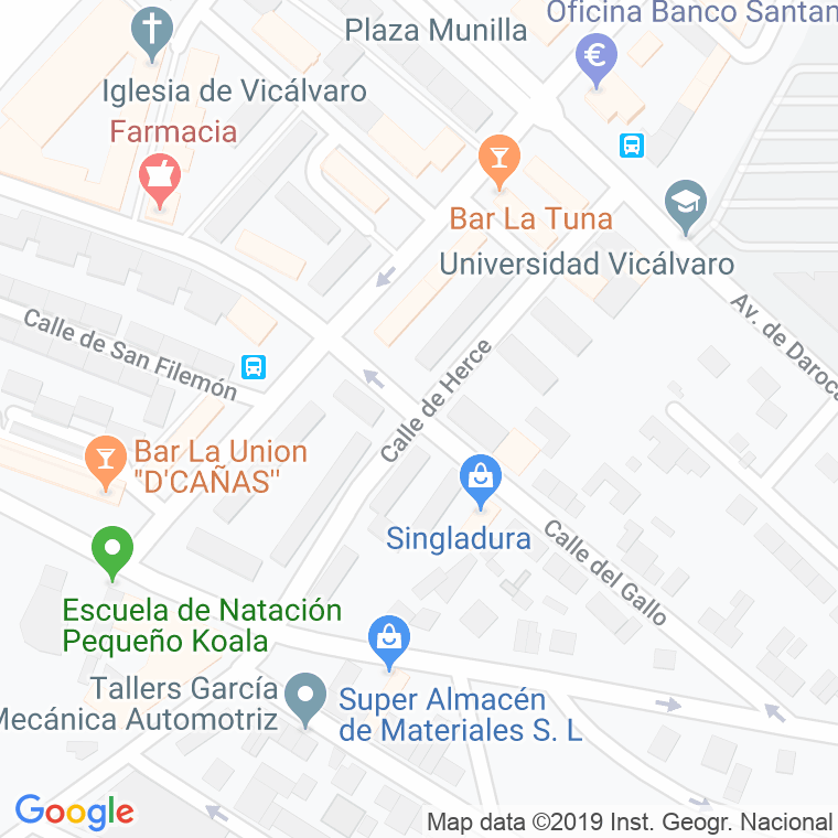 Código Postal calle Herce en Madrid