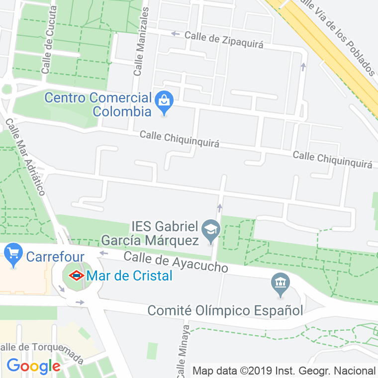 Código Postal calle Chaparral en Madrid