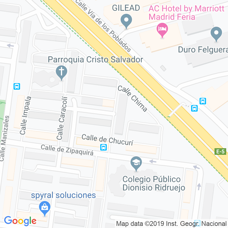 Código Postal calle Chimichagua en Madrid