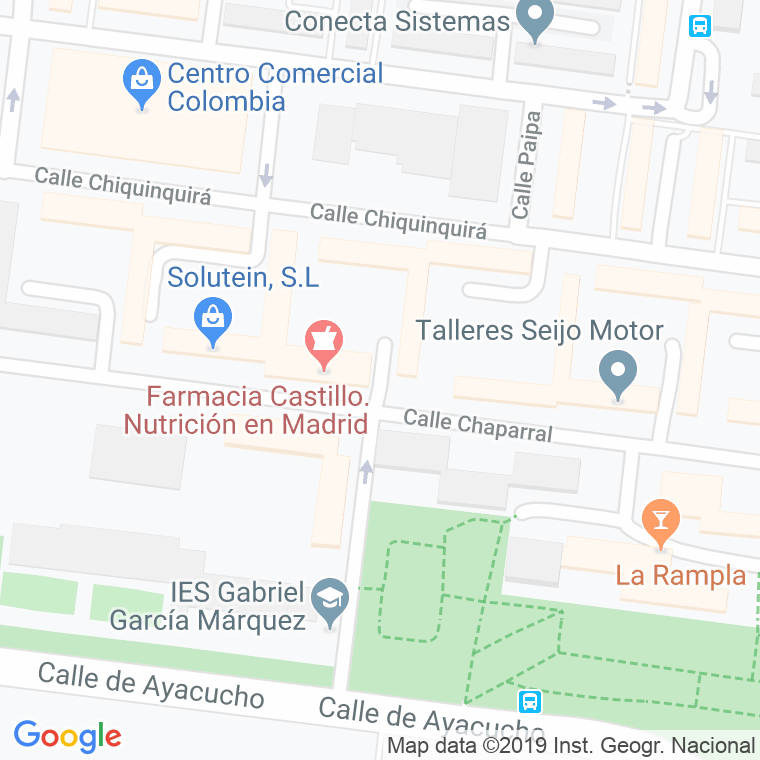 Código Postal calle Cutanga en Madrid