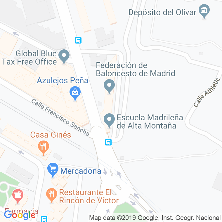 Código Postal calle Athletic en Madrid