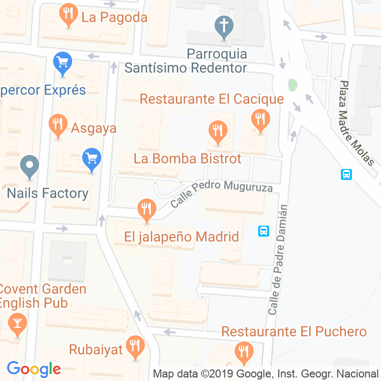 Código Postal calle Pedro Muguruza en Madrid