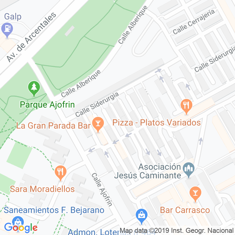 Código Postal calle Chapisteria en Madrid