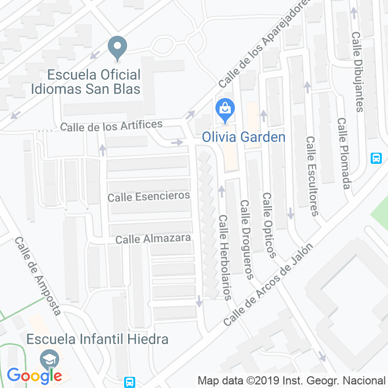 Código Postal calle Esencieros en Madrid