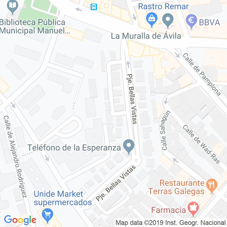 Código Postal calle Bellas Vistas, pasaje en Madrid