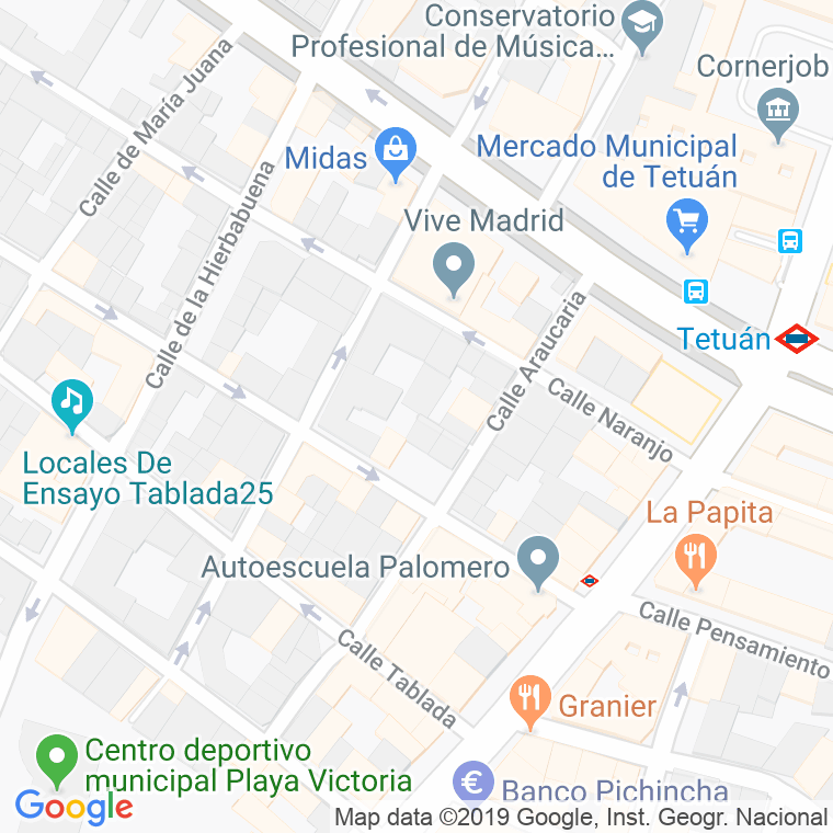 Código Postal calle Biota en Madrid