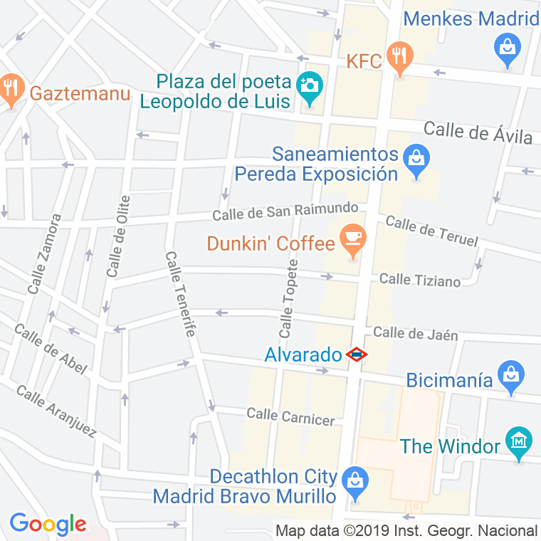 Código Postal calle Carolinas en Madrid