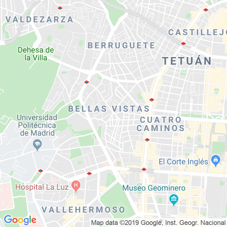 Código Postal calle Colonia De Bellas Vistas en Madrid