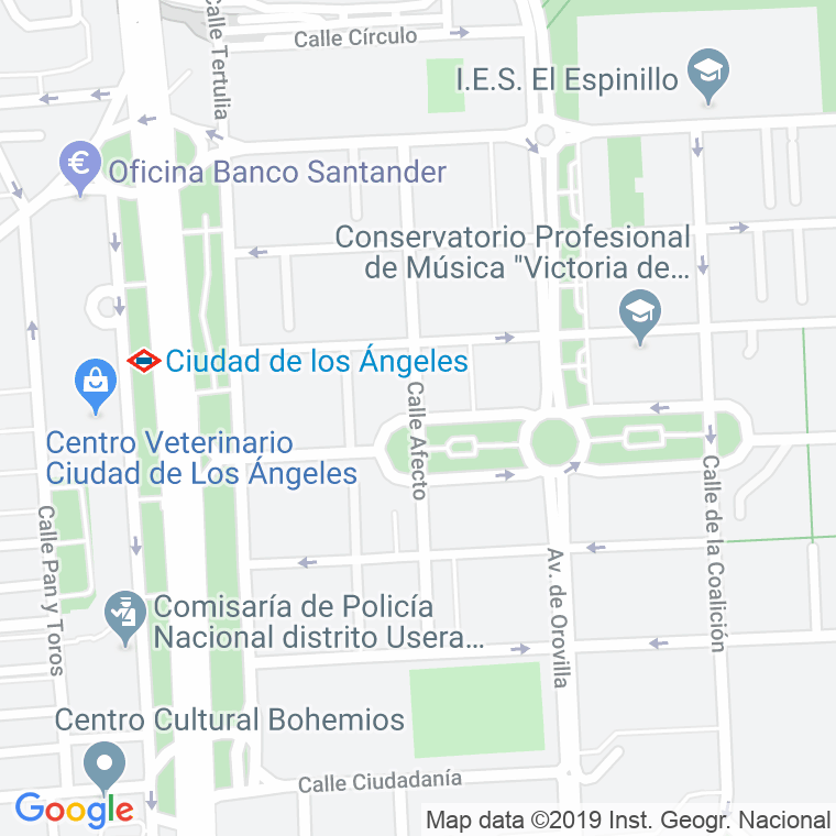 Código Postal calle Afecto en Madrid