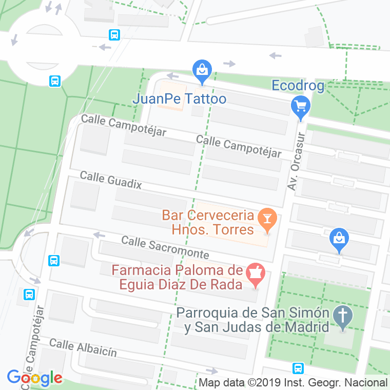 Código Postal calle Guadix en Madrid