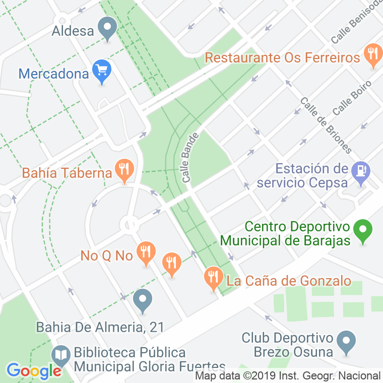 Código Postal calle Bande en Madrid