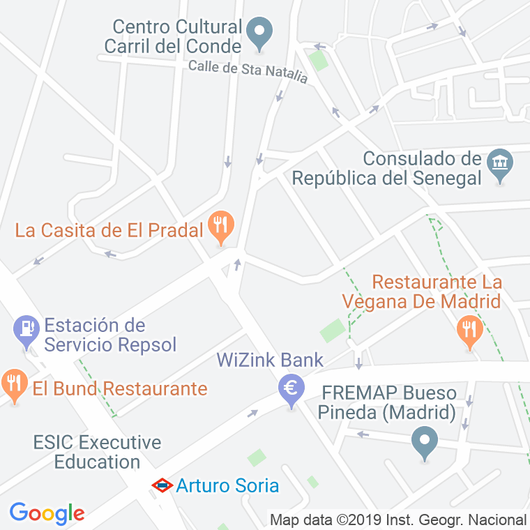 Código Postal calle Belisana en Madrid