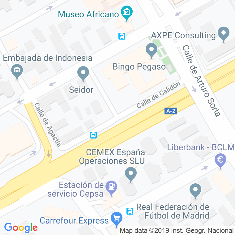 Código Postal calle Calidon en Madrid