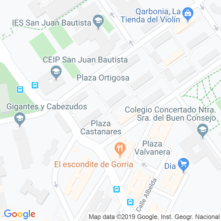 Código Postal calle Castañares, plaza en Madrid
