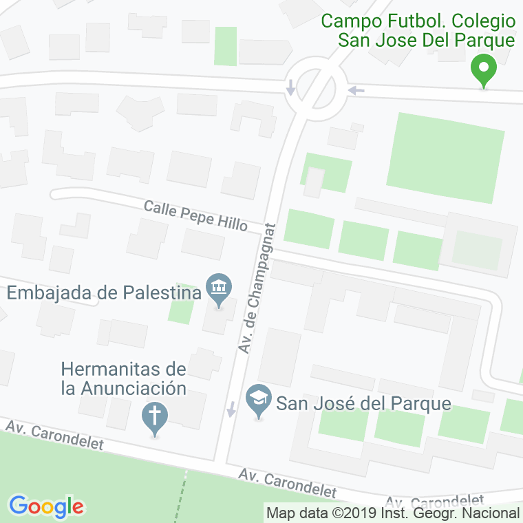 Código Postal calle Champagnat, avenida en Madrid