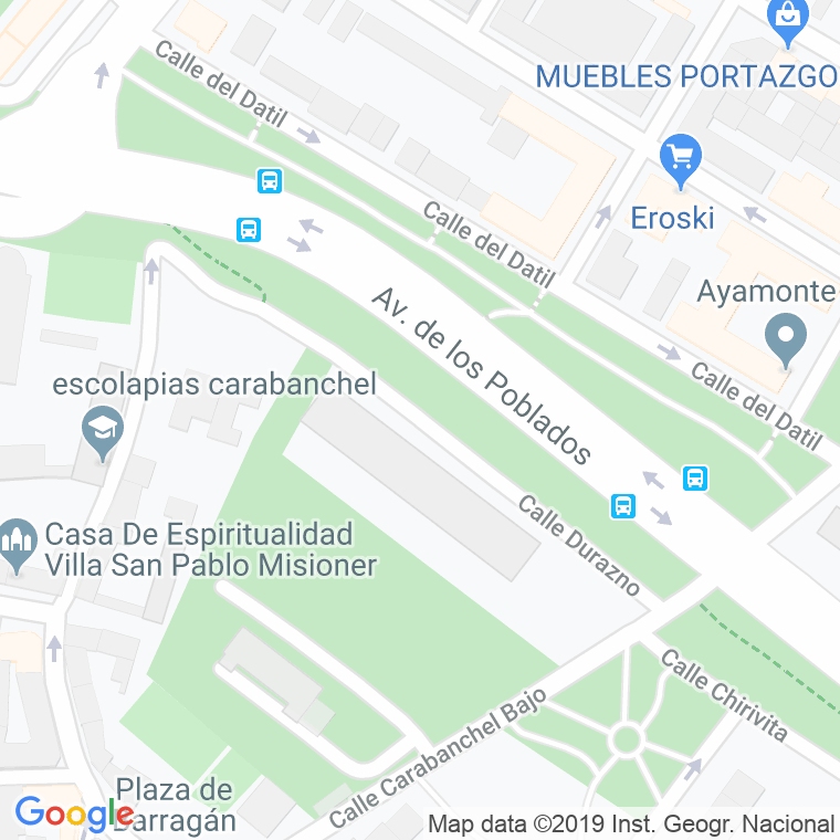 Código Postal calle Durazno en Madrid